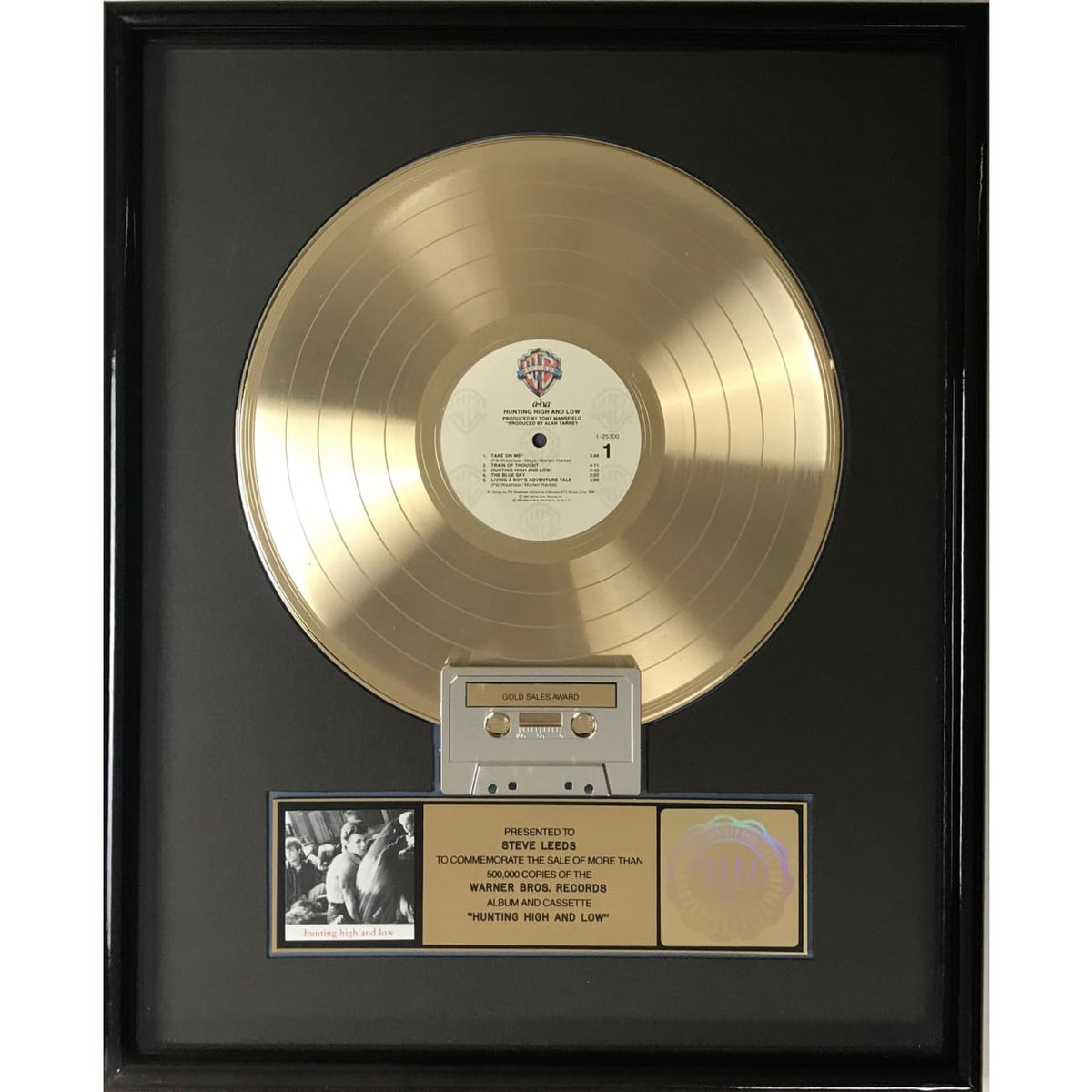 musicgoldmine.com - a-ha Hunting High And Low RIAA Gold Album