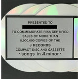 Alicia Keys Songs In A Minor RIAA 5x Multi - Platinum Award - Record