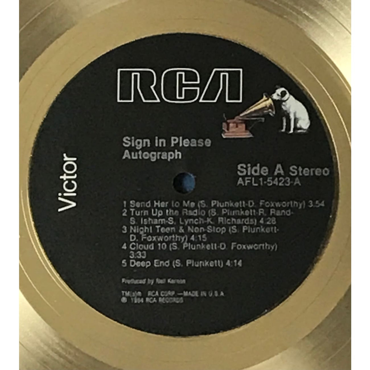 Musicgoldmine.com - Autograph Sign In Please RIAA Gold LP Award ...