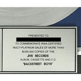 Backstreet Boys self - titled (1997) RIAA 8x Multi - Platinum Album Award - Record