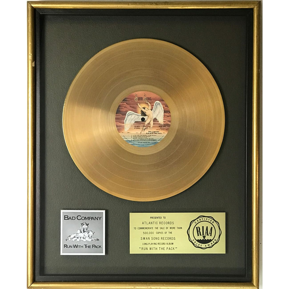 musicgoldmine.com - Bad Company Run With The Pack RIAA Gold Album