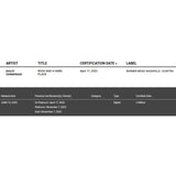 Bailey Zimmerman RIAA 2x Multi - Platinum Combo Award - Record