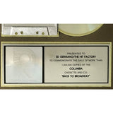 Barbra Streisand Back To Broadway RIAA Platinum Album Award - Record Award