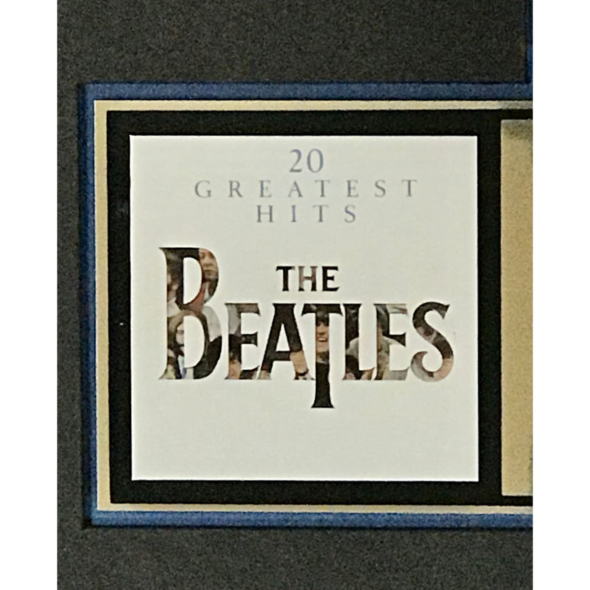 musicgoldmine.com - Beatles 20 Greatest Hits RIAA Gold Album Award