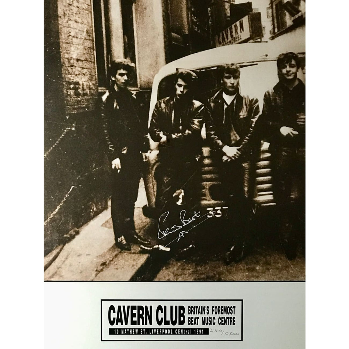 musicgoldmine.com - Beatles Cavern Club Photo Signed by Pete Best