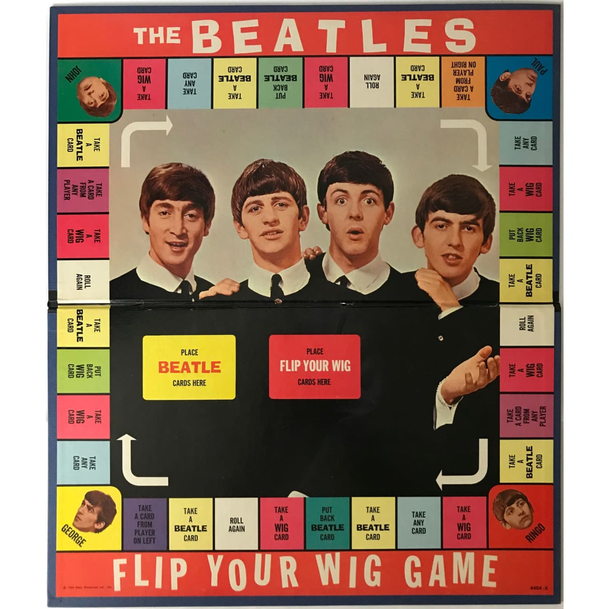 Beatles Flip Your Wig Game 1964 Milton Bradley Complete Board Game