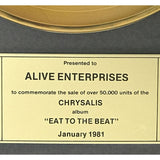 Blondie Eat To The Beat 1981 CRIA Gold Award - Record Award