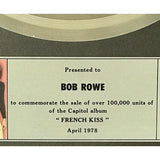 Bob Welch French Kiss 1978 CRIA Platinum Album Award - Record Award