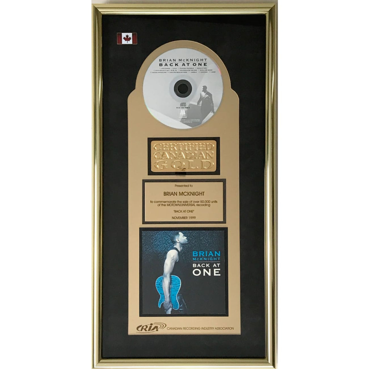 musicgoldmine.com - Brian McKnight Back At One CRIA Gold Album