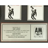 Bryan Adams Waking Up The Neighbours A&M Records 10M Sold Award - Record Award