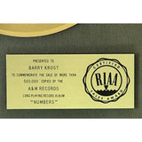 Cat Stevens Numbers RIAA Gold LP Award - Record Award