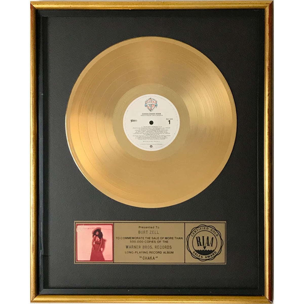 BHOJ GOLD SALES AWARD 50万枚記念 カセット CD chaka-khan-riaa-gold-album-