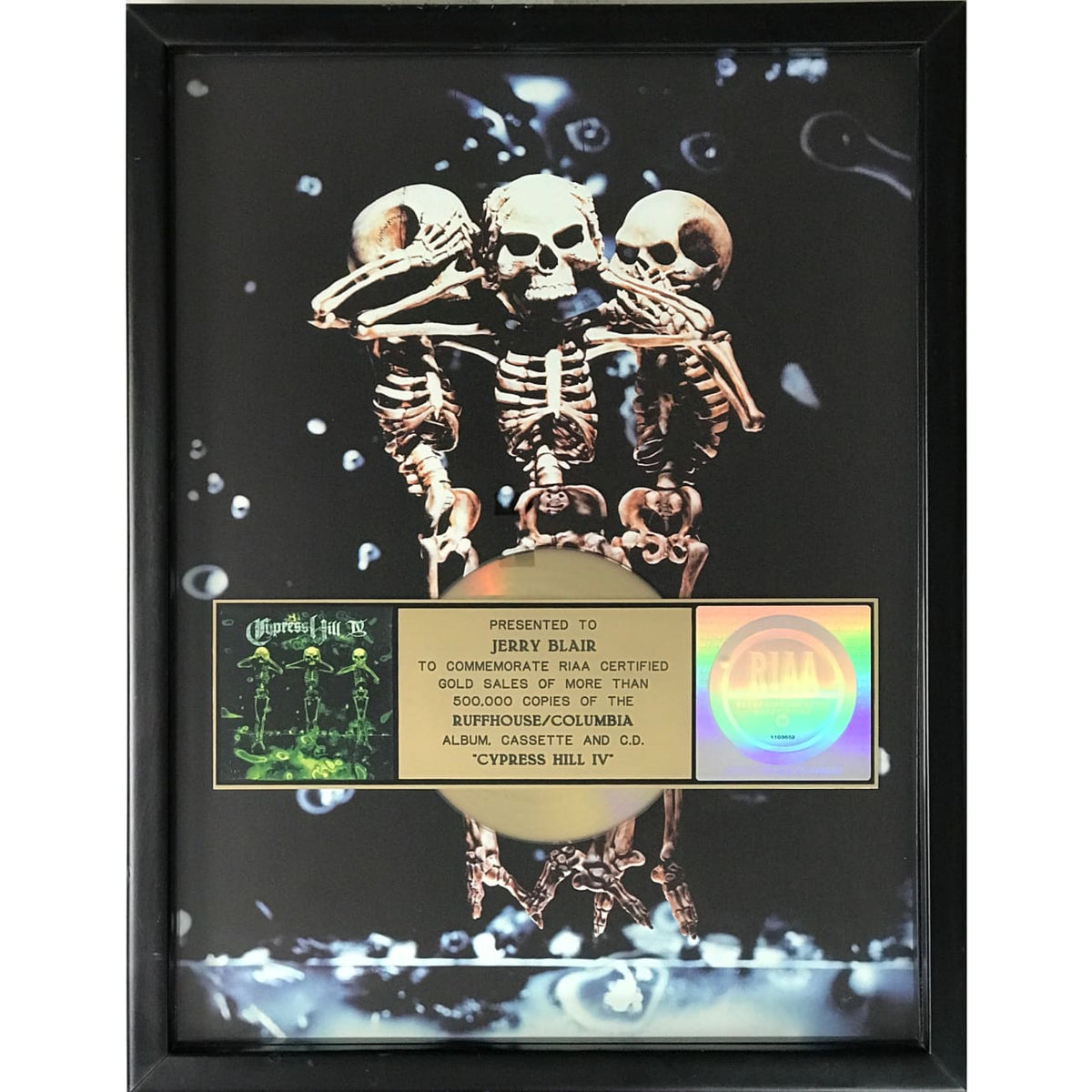 musicgoldmine.com - Cypress Hill IV RIAA Gold Album Award