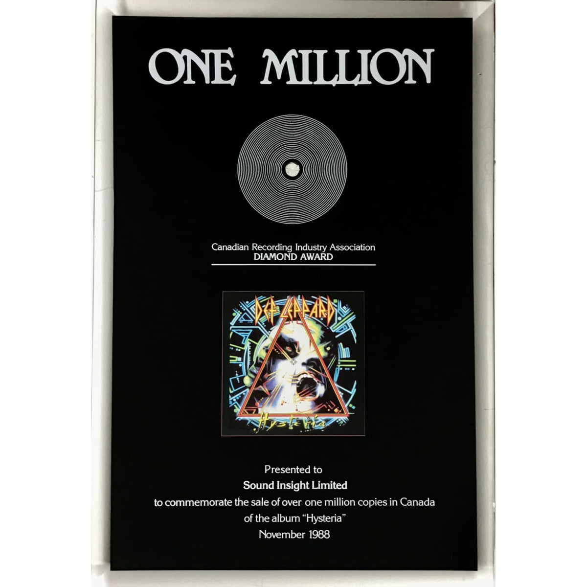 Rare ジャパレゲ　ハードマンフィデッド　LP レア musicgoldmine.com - Def Leppard Hysteria CRIA Diamond Award - RARE