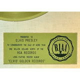 Elvis Presley Elvis’ Golden Records RIAA Gold Album Award presented to Elvis Presley- RARE - Record Award