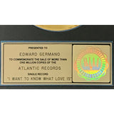 Foreigner ’I Want To Know What Love Is’ RIAA Gold Single Award - Record Award