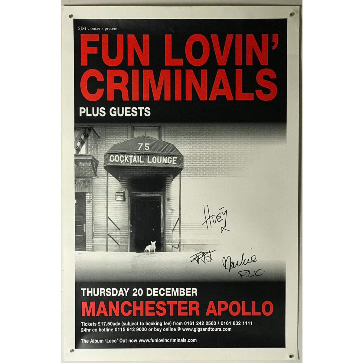 musicgoldmine.com - Fun Lovin' Criminals 2001 Concert Poster