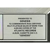 Genesis self-titled RIAA 4x Multi-Platinum Album Award presented to/signed by Genesis #59/75 - Record Award