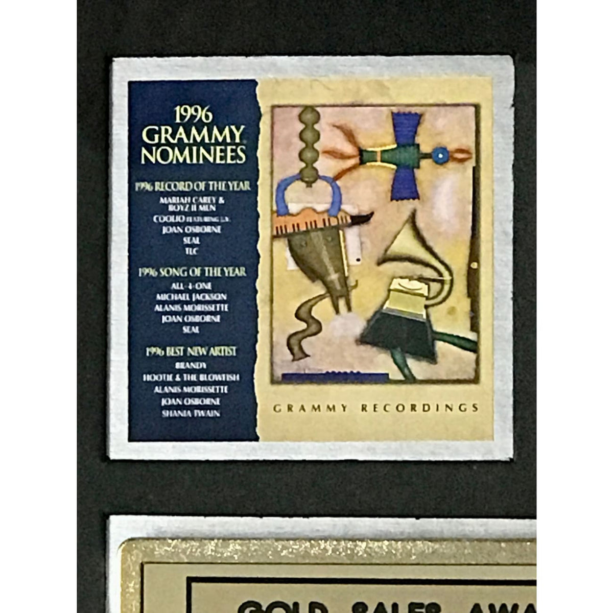 musicgoldmine.com - Grammy 1996 Nominees RIAA Gold Album Award