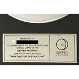 Guns N’ Roses Appetite For Destruction Geffen Records 5 Million Sales Award - Record Award