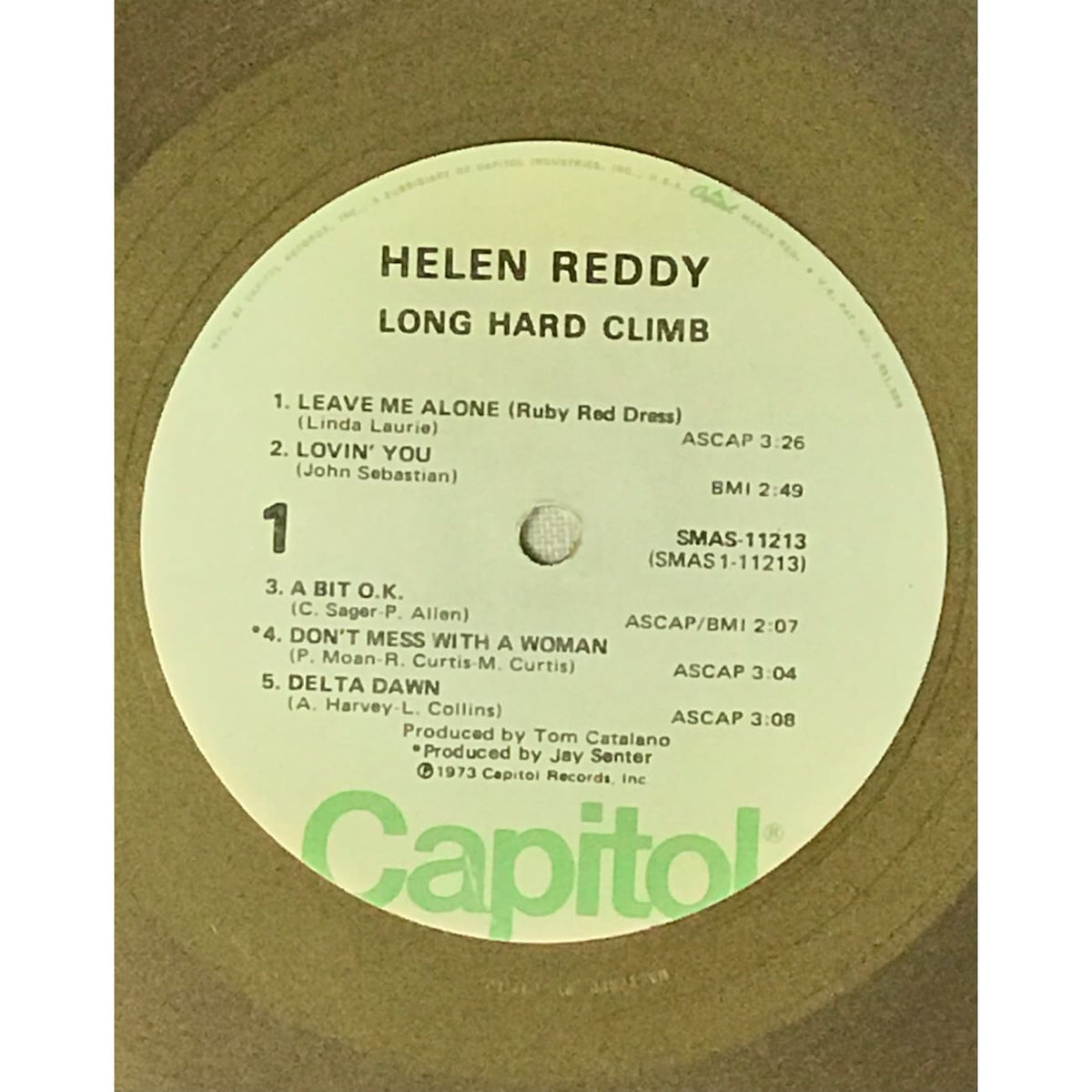 musicgoldmine.com - Helen Reddy Long Hard Climb RIAA Gold LP Award
