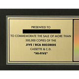 Hi - Five debut RIAA Gold Album Award - Record Award