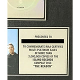 Hoobastank The Reason RIAA 2x Multi - Platinum LP Award - Record