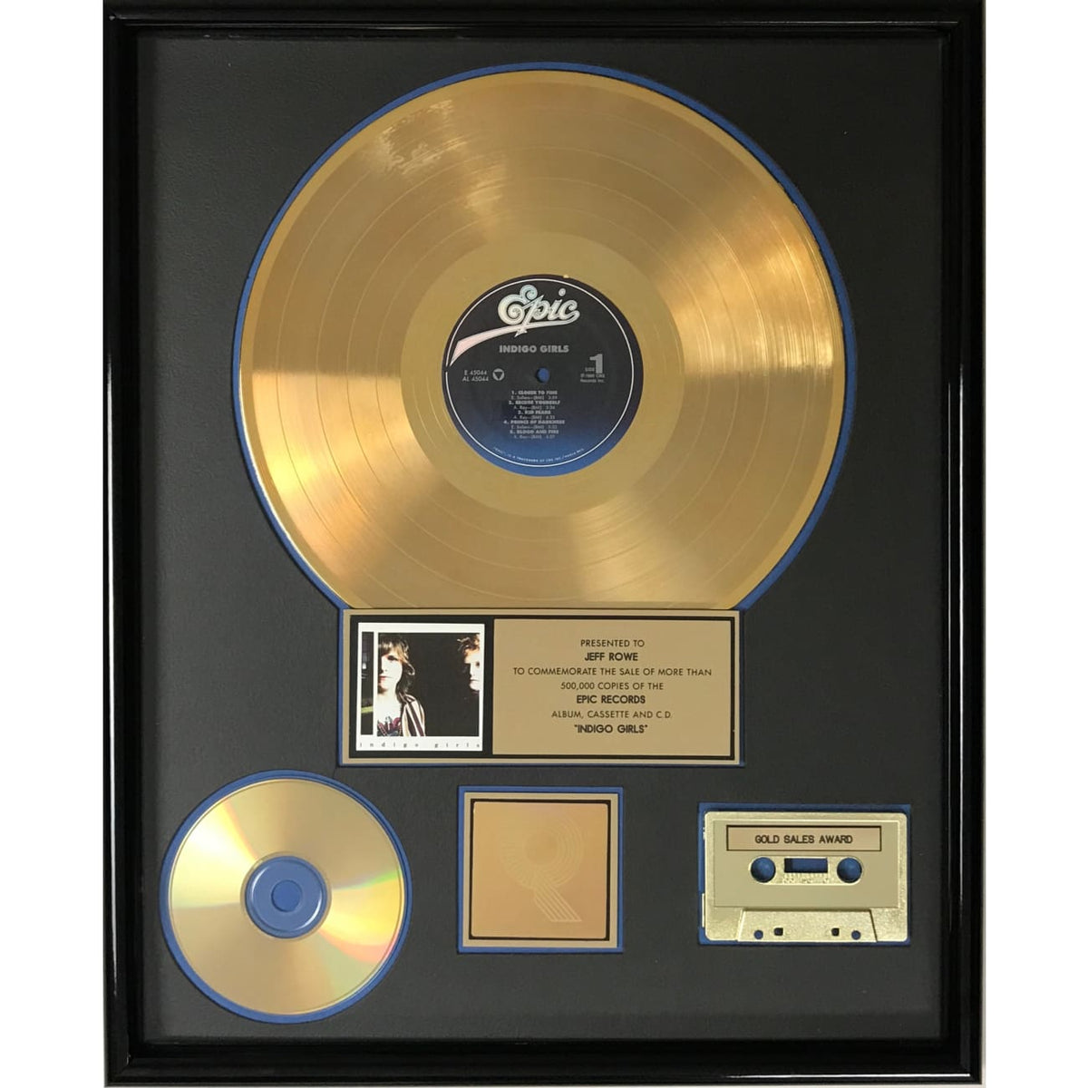 Musicgoldmine.com - Indigo Girls Self-titled RIAA Gold Album Award ...