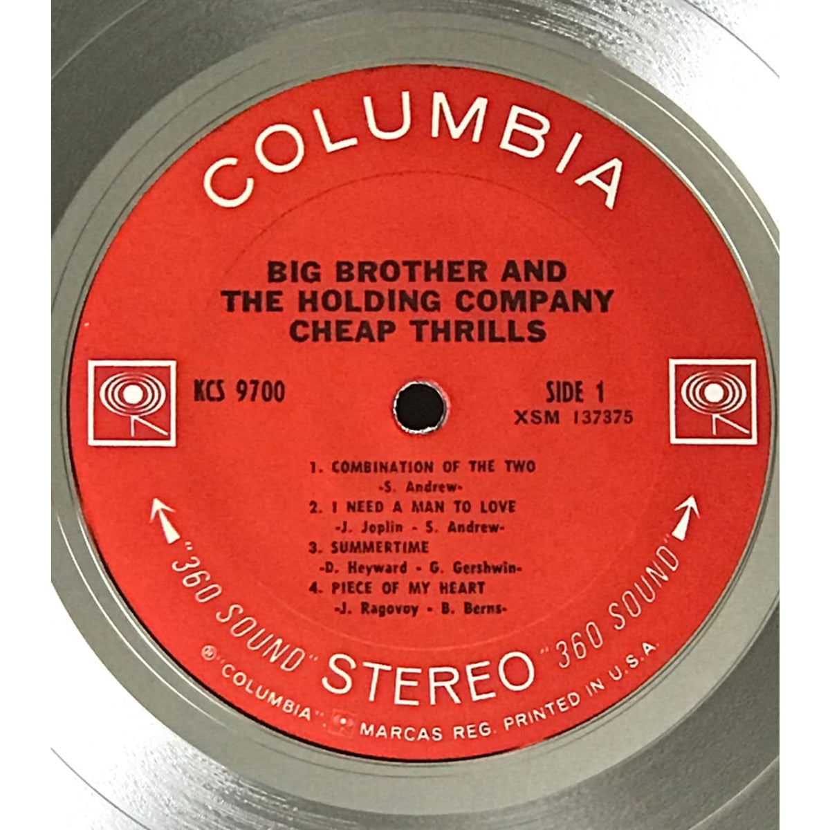 Janis Joplin Big Brother & The Holding Company Cheap Thrills RIAA 2x  Multi-Platinum Award