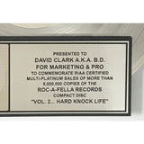 Jay-Z Vol. 2... Hard Knock Life RIAA 5x Multi-Platinum Album Award + Grammy Win Certificate - Record Award