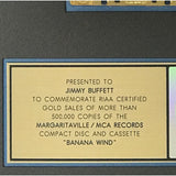 Jimmy Buffett Banana Wind RIAA Gold Album Award presented to Jimmy Buffett - RARE - Record Award