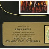 Judas Priest Fuel For Life 1987 RIAA Gold Video Award presented to Judas Priest - RARE - Record Award