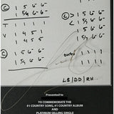 Lee Brice ’I Don’t Dance’ Music Notation Award signed by - Record