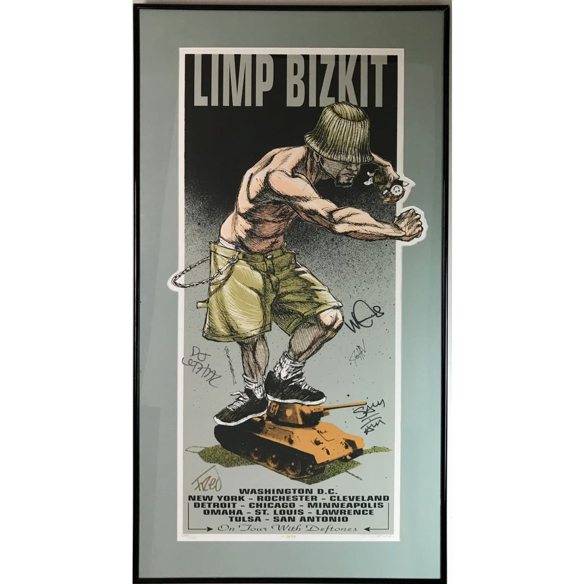 musicgoldmine.com - Limp Bizkit Ltd Edition Tour Poster signed by