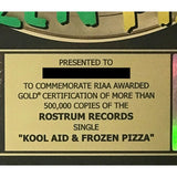 Mac Miller ’Kool-Aid & Frozen Pizza’ RIAA Gold Single Award - Record Award