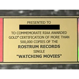 Mac Miller ’Watching Movies’ RIAA Gold Single Award - Record Award