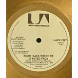 Maxine Nightingale Right Back Where We Started From CRIA Gold Single Award - Record Award