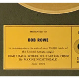 Maxine Nightingale Right Back Where We Started From CRIA Gold Single Award - Record Award