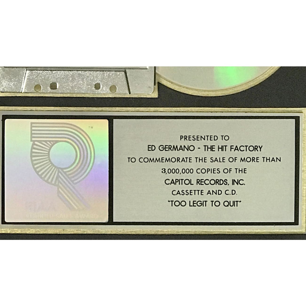 musicgoldmine.com - MC Hammer Too Legit To Quit RIAA 3x Multi