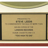 Meat Puppets Too High To Die RIAA Gold Album Award - Record Award