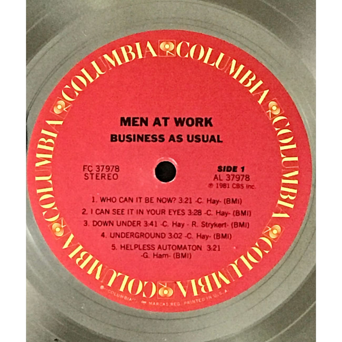 musicgoldmine.com - Men At Work Business As Usual Columbia Records