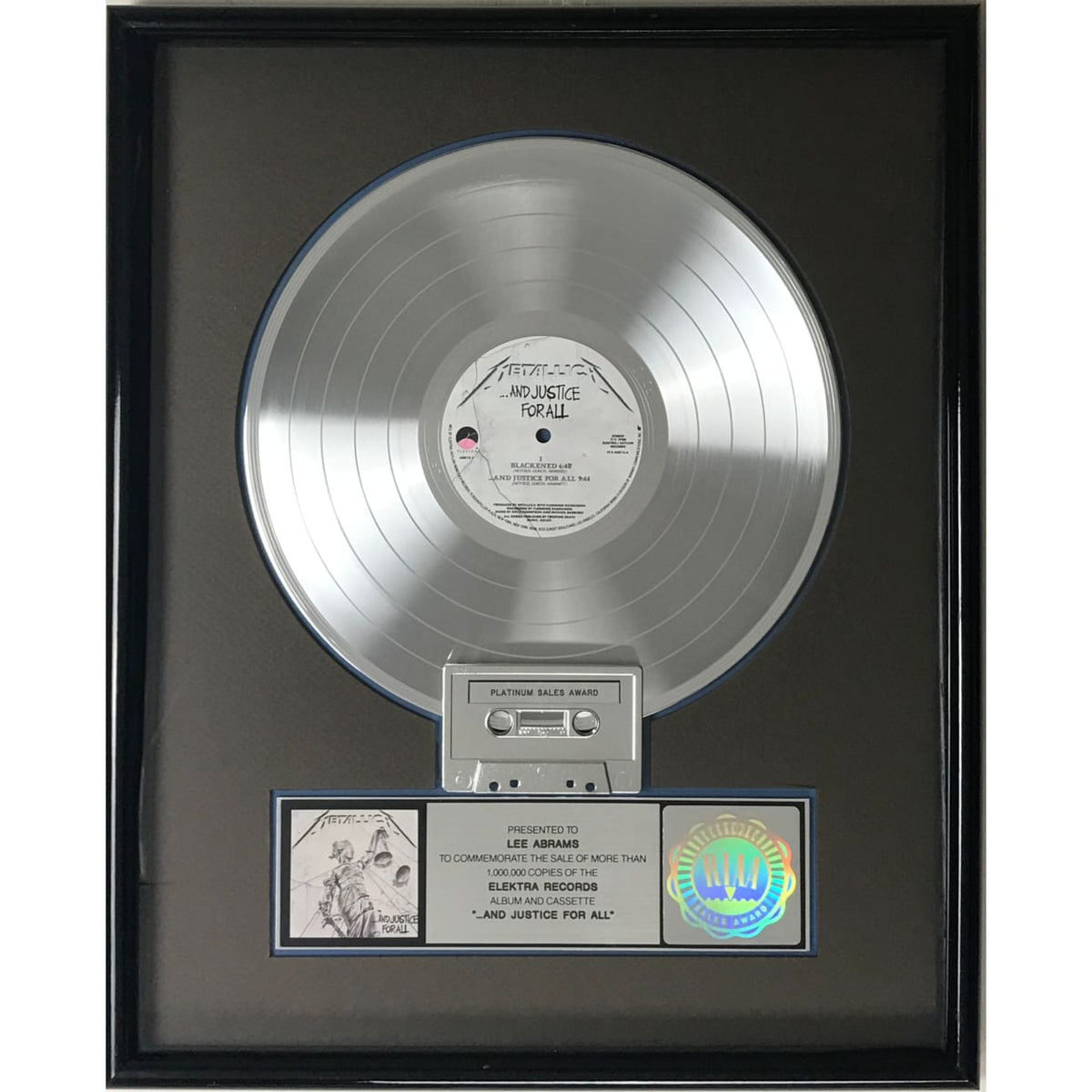 musicgoldmine.com - MetallicaAnd Justice For All RIAA Platinum