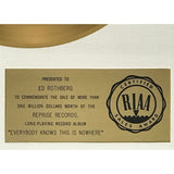 Neil Young Everyone Knows This Is Nowhere White Matte RIAA Gold LP Award - RARE - Record Award