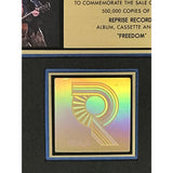 Neil Young Freedom RIAA Gold Album Award - Record Award
