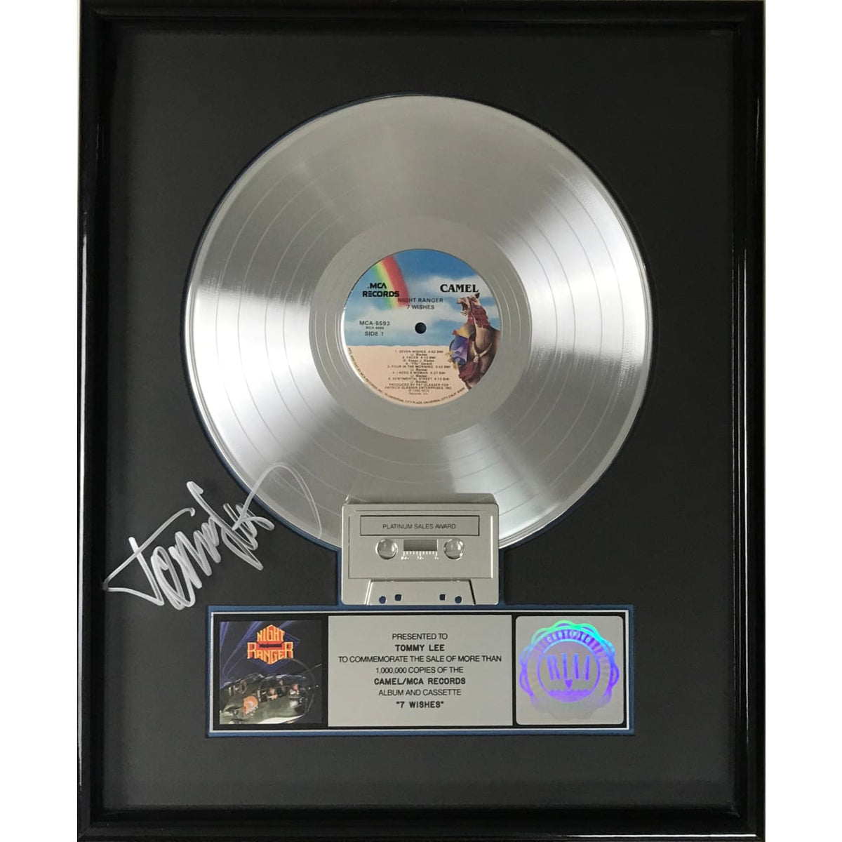 musicgoldmine.com - Night Ranger 7 Wishes RIAA Platinum LP Award