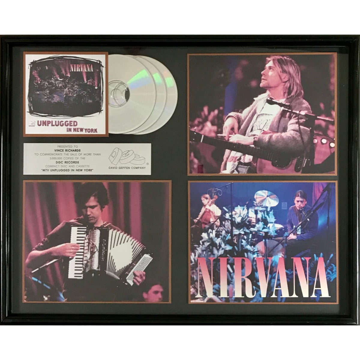 Nirvana MTV unpluged 限定ボックス musicgoldmine.com - Nirvana MTV Unplugged Geffen Records Award