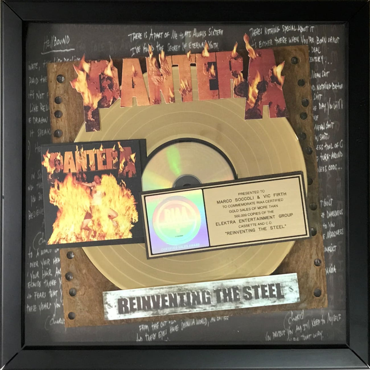 musicgoldmine.com - Pantera Reinventing The Steel RIAA Gold Album