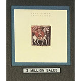 Paul Simon Graceland RIAA 3x Multi-Platinum Album Award + Grammy Win Certificate - Record Award