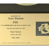 Pointer Sisters Slow Hand Planet Records label award - Record Award