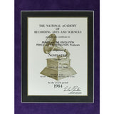 Prince 1984 ’Purple Rain’ Grammy Album Of The Year Nomination Certificate presented to Prince And The Revolution - RARE - Record Award